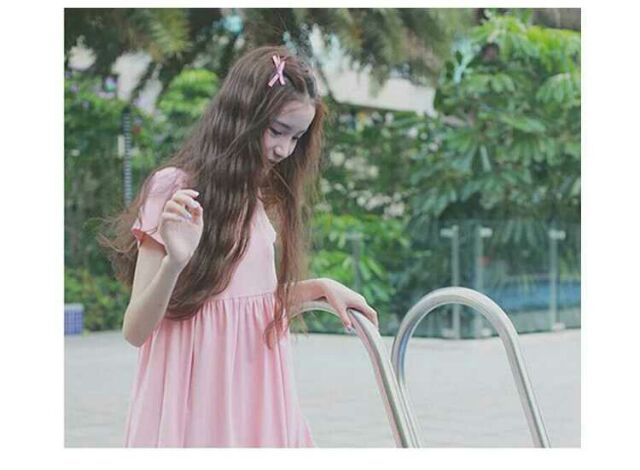 Kẹp tóc mái, kẹp tăm ghim tóc đính nơ caro dễ thương