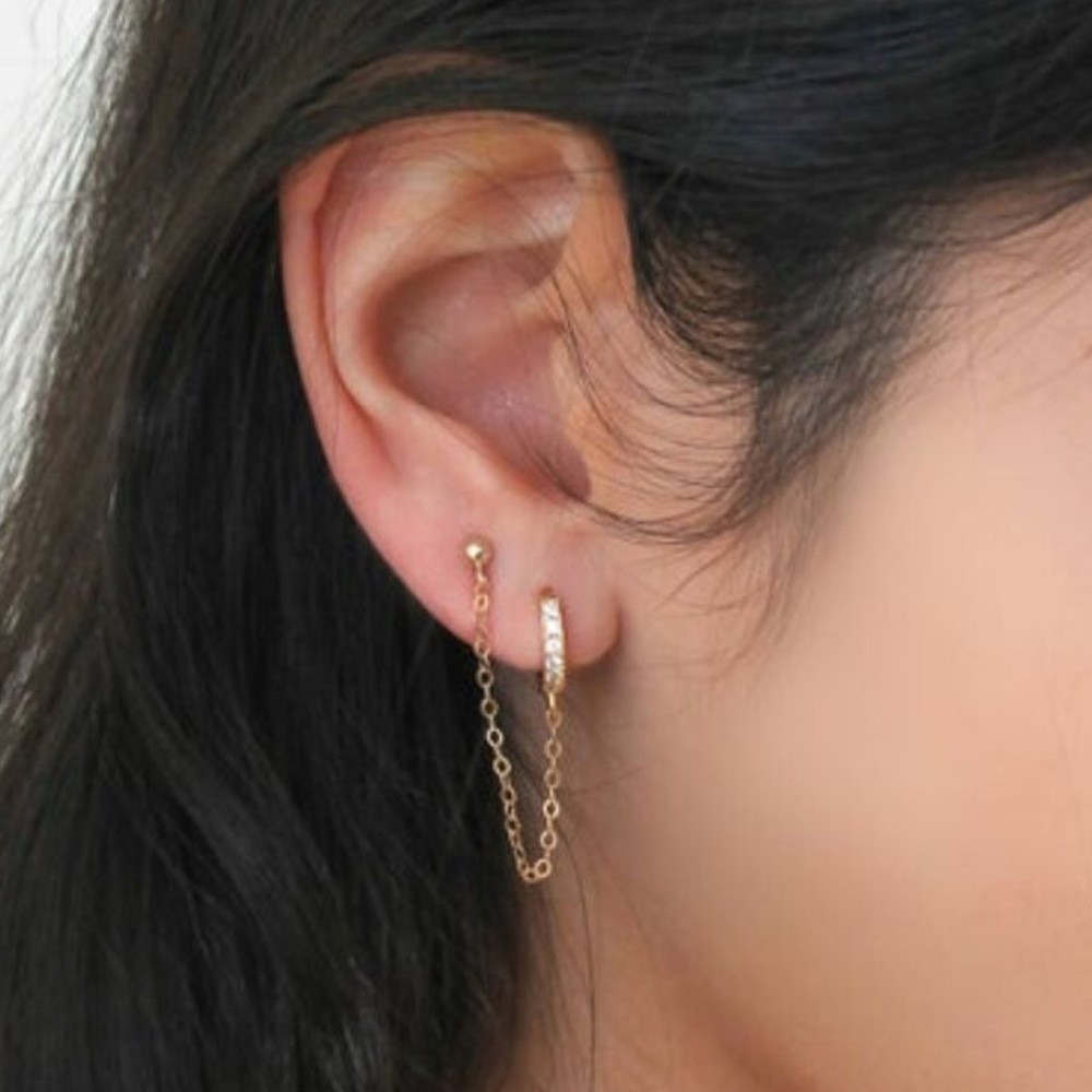 [Mã FASHIONCB264 giảm 10K đơn bất kỳ] Japanese-style Geometric U / Moon / Snake / Geometric Earrings