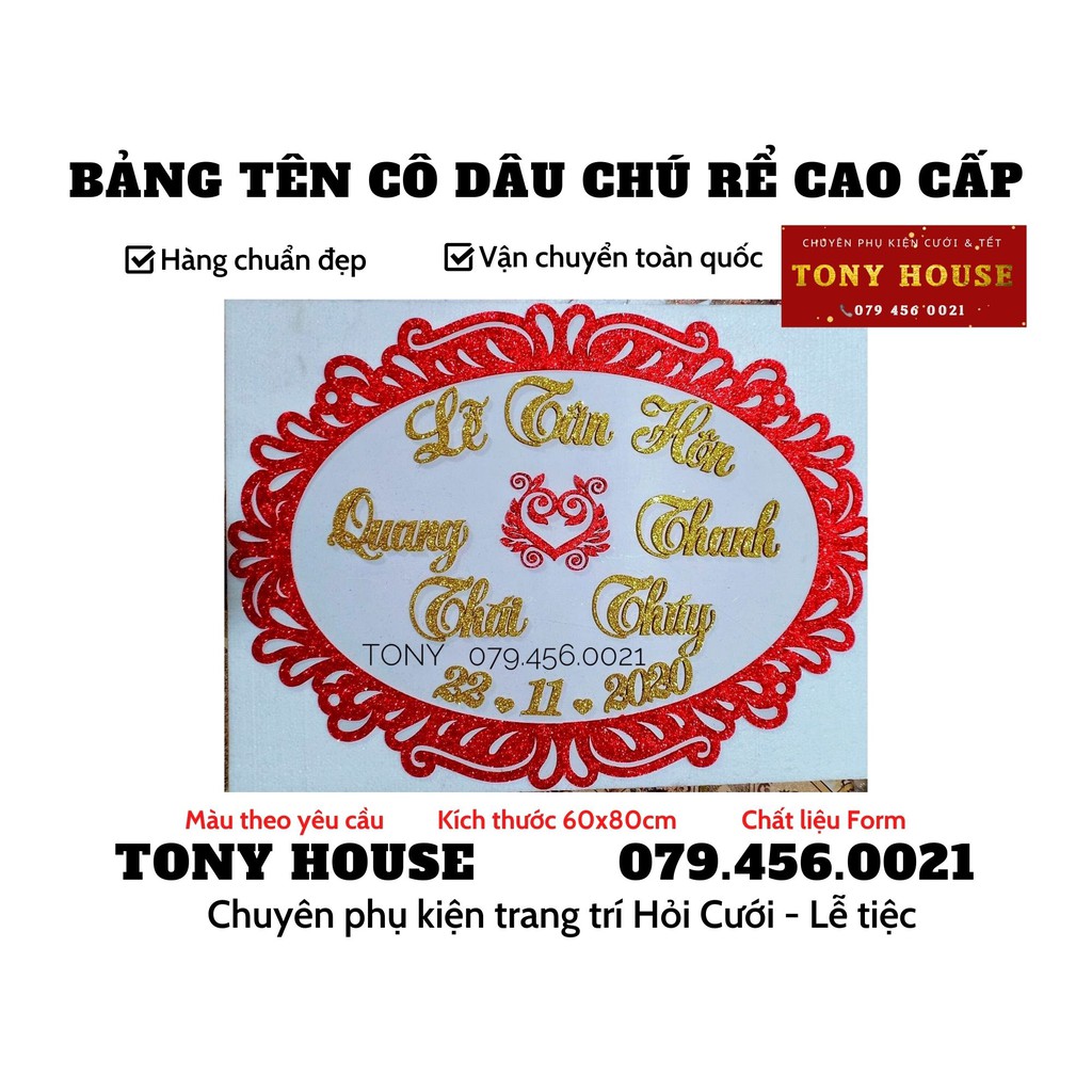 BẢNG CHỮ TÊN CÔ DÂU CHÚ RỂ - BẢNG TÊN SINH NHẬT CAO CẤP - Làm theo yêu cầu