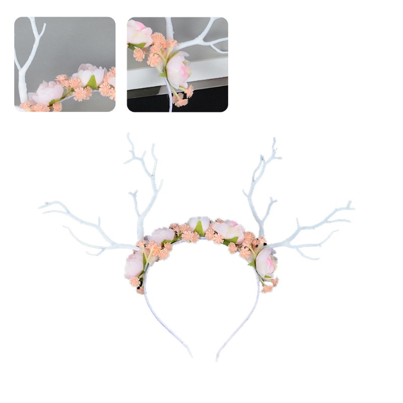 Băng Đô Cài Tóc Hình Nhánh Hoa / Tuần Lộc / Cành Cây / Vương Miện Giáng Sinh Dễ Thương