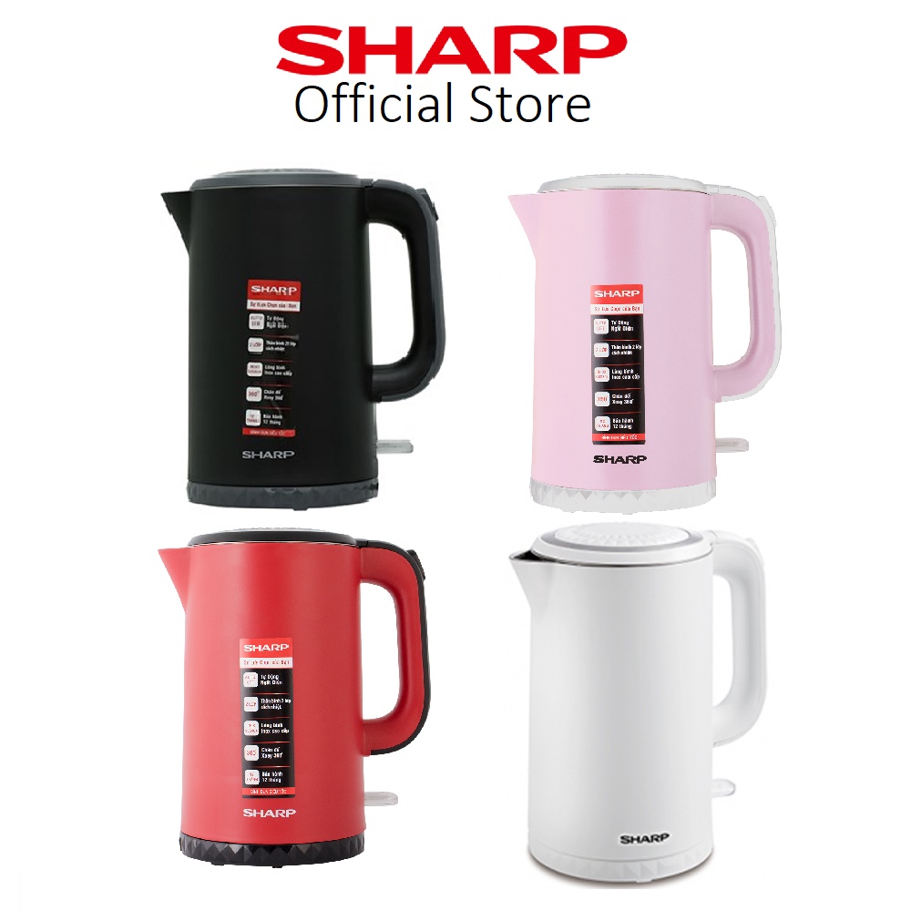 Bình đun siêu tốc Sharp 1.7L EKJ-17EVPS , Công suất lớn 1850-2200W , thép không gỉ