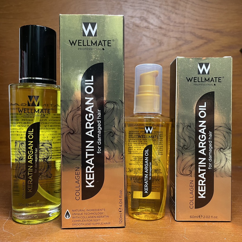 🇻🇳 Tinh dầu dưỡng tóc Wellmate Keratin Argan Oil 120ml ( màu vàng)