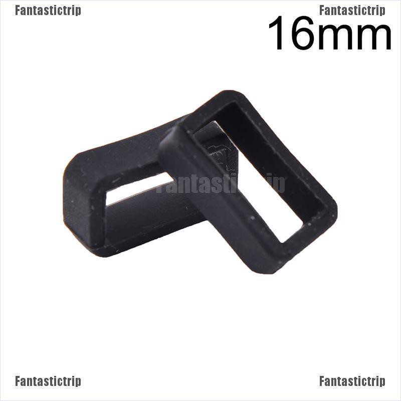 Fantastictrip 2pcs 14mm-26mm Rubber Silicone Watch Band Loop Strap Small Holder Locker Keeper