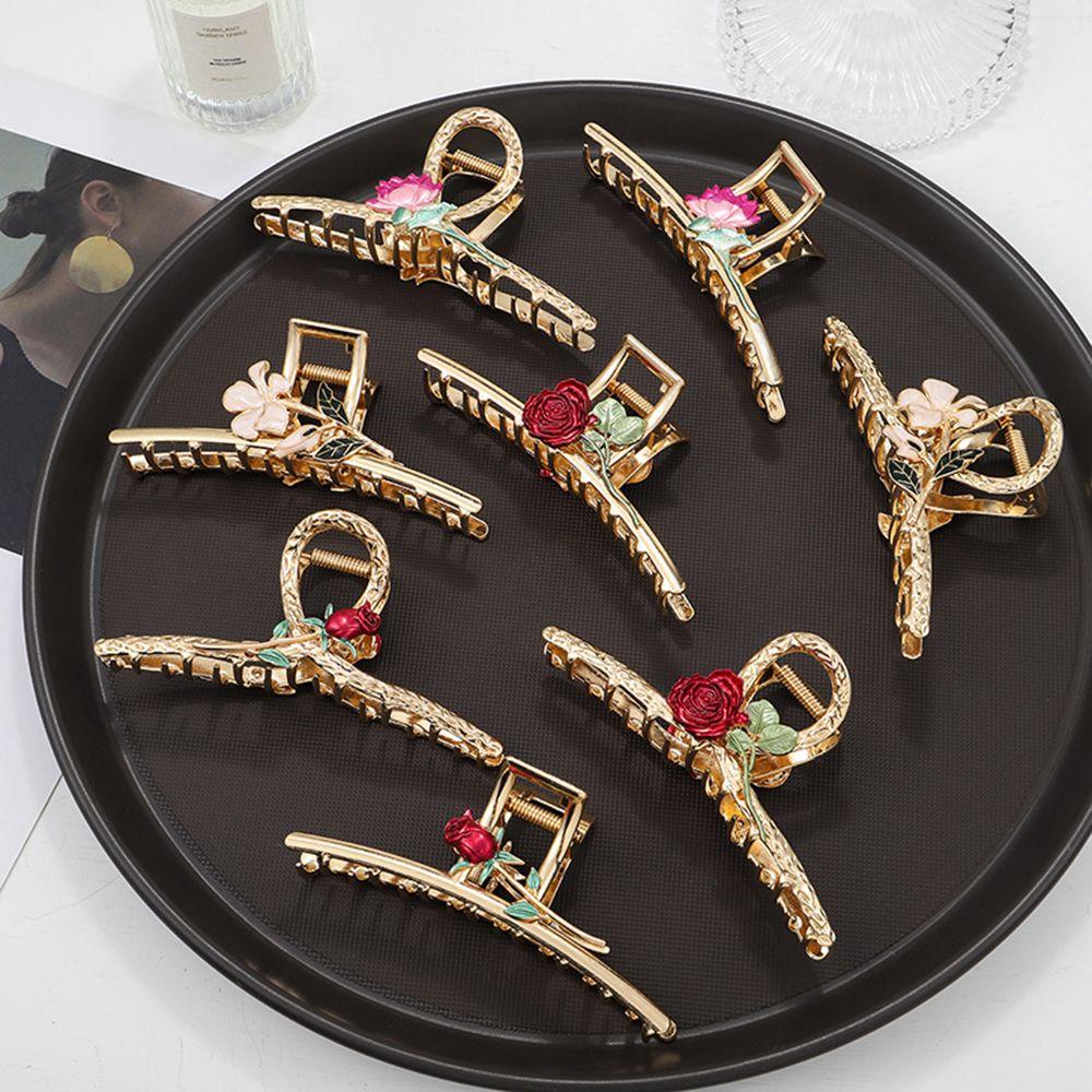 ORIENTLII 1 PC Women Hair Barrettes Fashion Metal Flowers Hollow Out Headwear