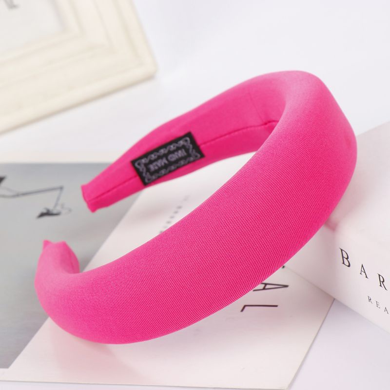 Flgo Băng Đô Cài Tóc Bằng Xốp Phối Nhung Màu Sắc Ngọt Ngào Phong Cách Cổ Điển Thời