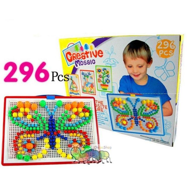 Bộ đồ chơi 296 hạt nhựa nấm