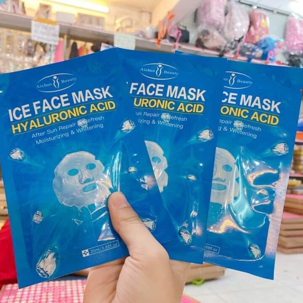 Hộp 10 mặt nạ Ice Face the mát tinh chất đá viên trắng da và se khít lỗ chân lông - BX3677