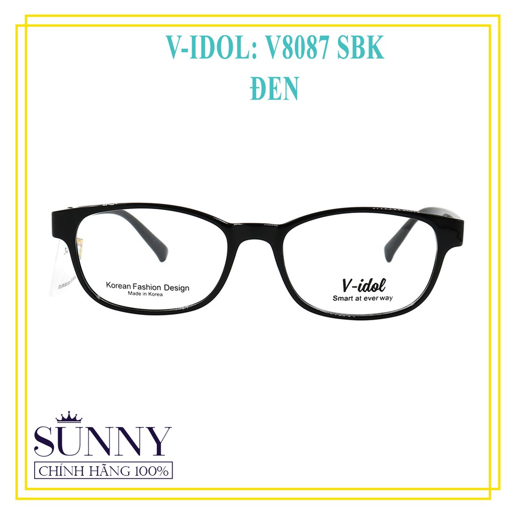 Gọng kính nam nữ Vidol chính hãng có kèm tem chống hàng giả của bộ công an - V8087 SBK, thiết kế dễ đeo bảo vệ mắt