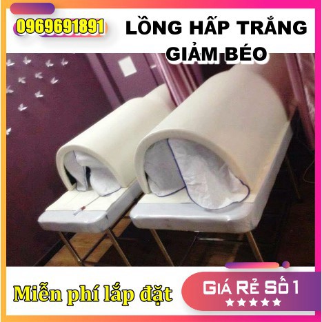 GIẢM GIÁ Lồng hấp trắng giảm béo cao cấp - Lồng hấp trắng 2 mảnh chuyên dùng cho spa