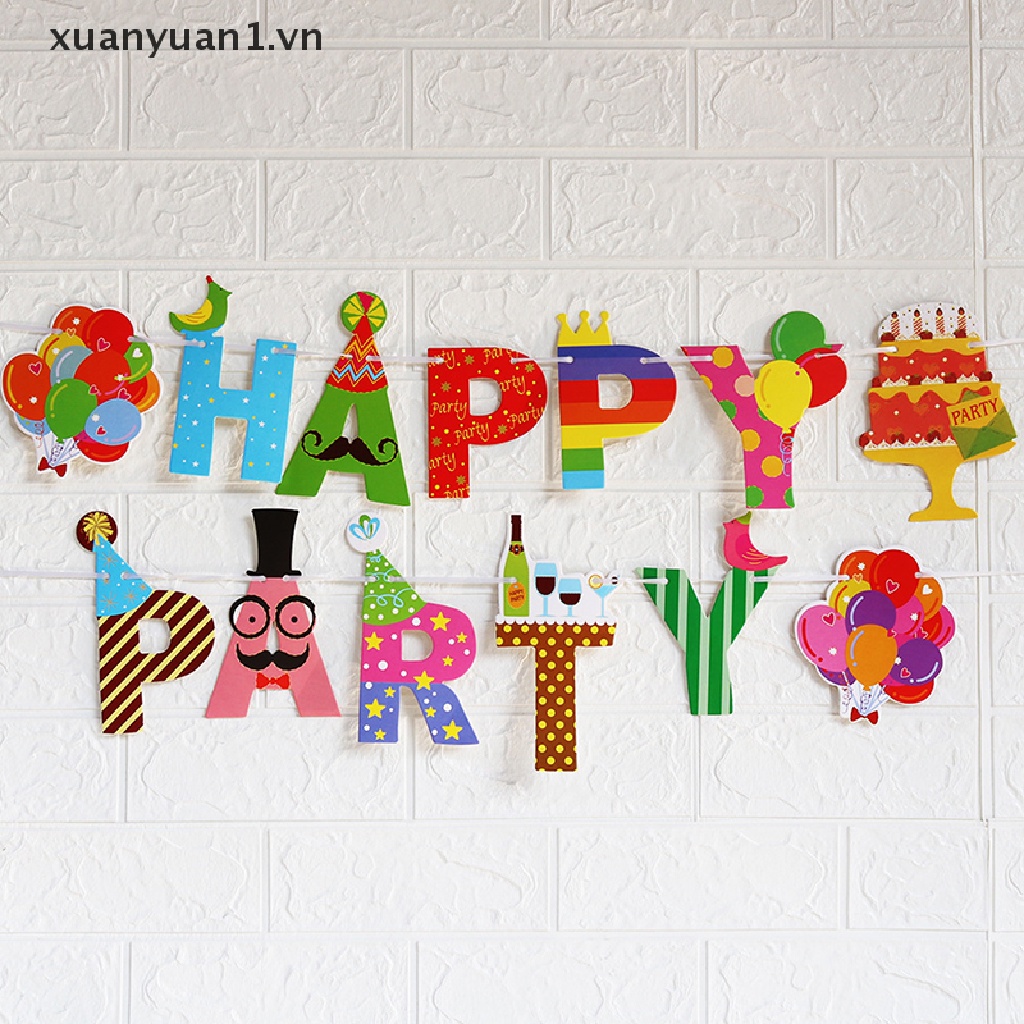 Dây Cờ Treo Trang Trí Sinh Nhật In Chữ Happy Birthday