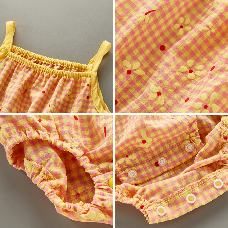 Đầm yếm in họa tiết hoa dễ thương thời trang dành cho bé gái