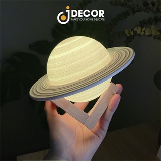Đèn ngủ thông minh - Đèn Led Sao Thổ 3D 16 Màu Cảm Ứng Và Điều Khiển Từ Xa