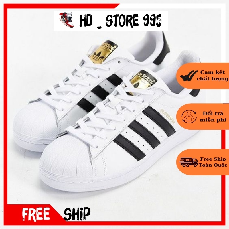 Giày sneaker adidas mũi sò tem vàng, Giày_Adidas Sò Đen Bản Cao Cấp Full Box + Bill