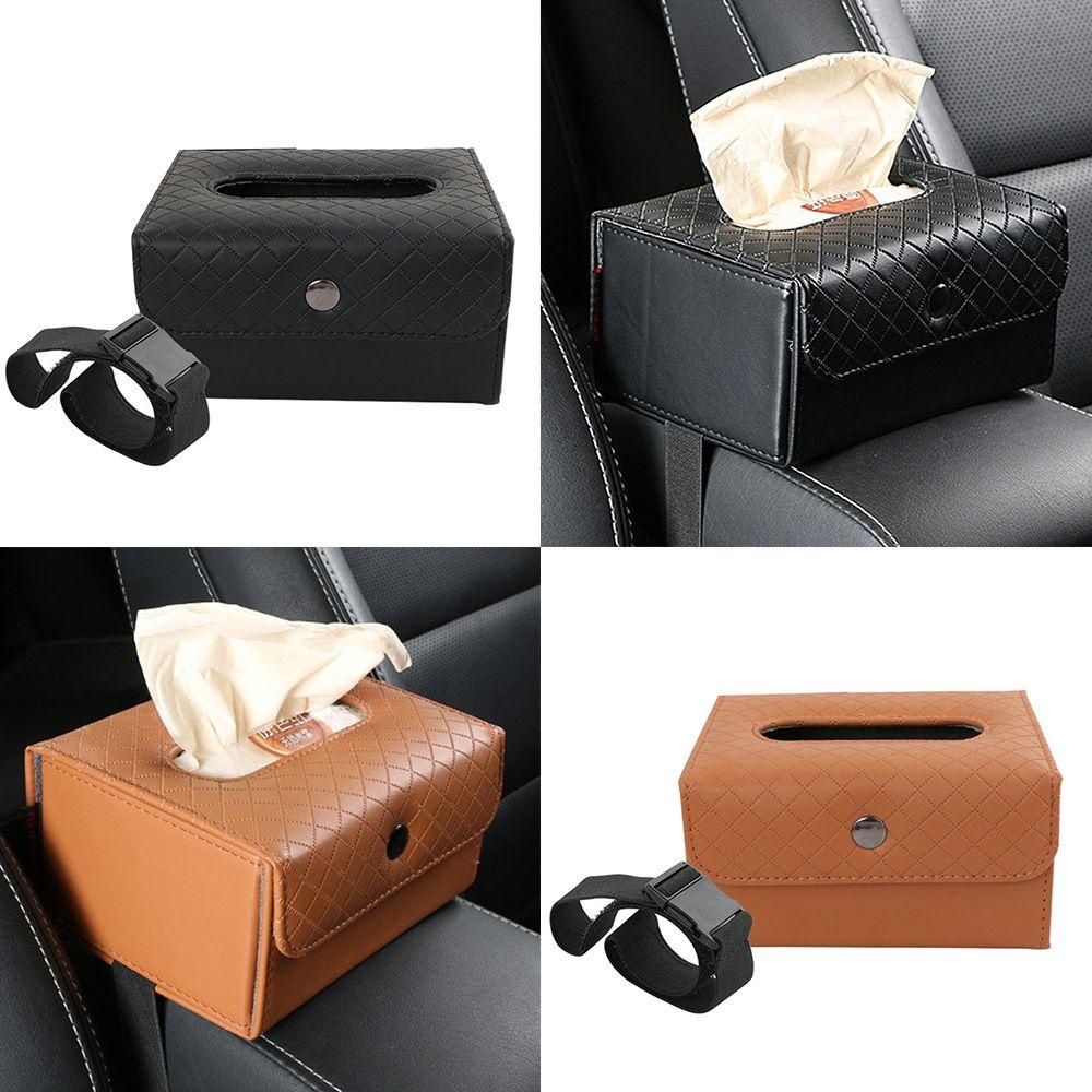 Hộp Đựng Khăn Giấy Bằng Da PU Đa Năng Gắn Ghế Ngồi Xe Hơi Tiện Dụng Ốp