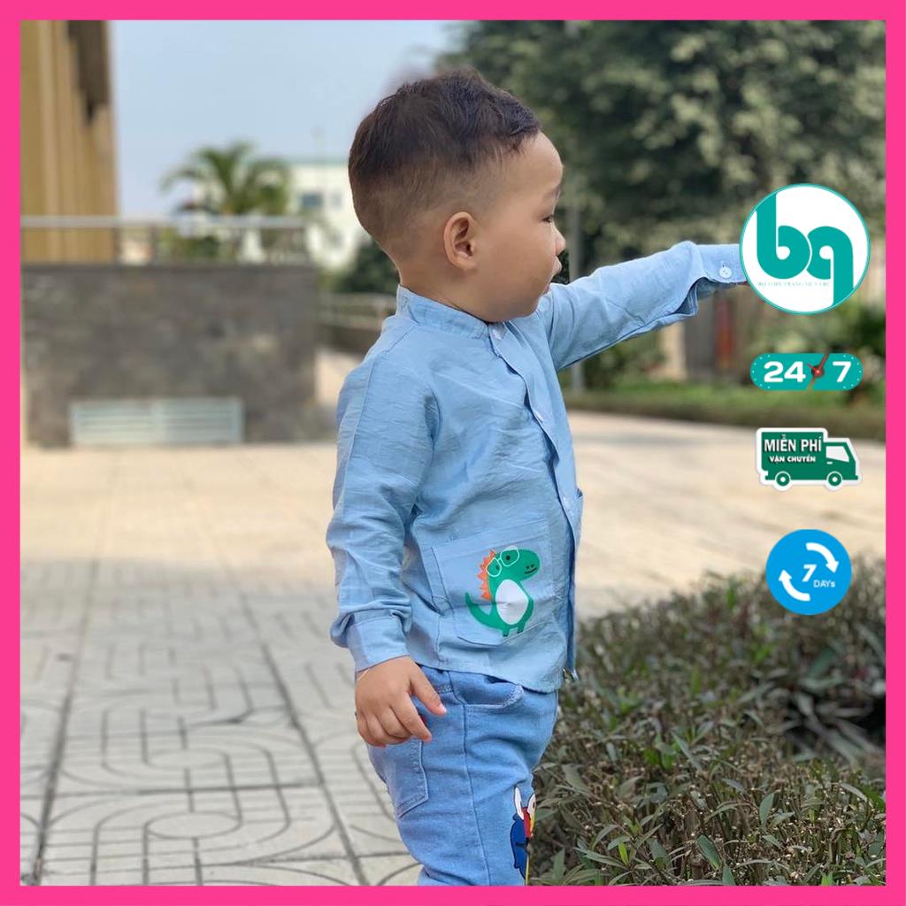 Áo sơ mi đũi cực yêu cho bé trai - phong cách cá tính
