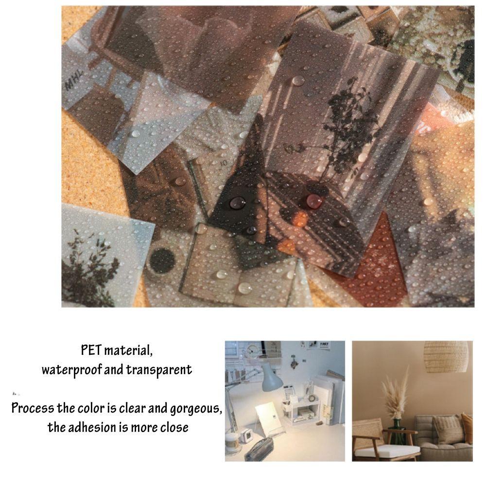 Bộ 60 Miếng Dán PET Chống Thấm Nước Hình Phong Cảnh Dùng Trang Trí Sổ Tay