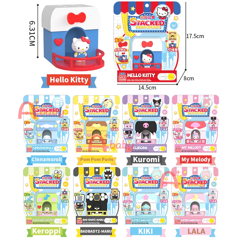 Sanrio Đồ Chơi Xếp Chồng Lên Nhau (Hello Kitty / My Melody / Cinnamoroll / Kuromi / Pom Pom Purin / Keroppi)