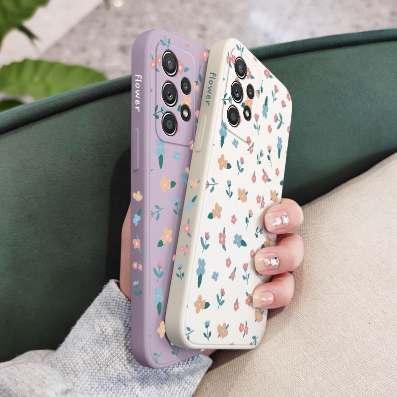 Ốp Điện Thoại Cảm Giác Thoải Mái Họa Tiết Hoa Cho Samsung Galaxy A72 A52 A52S A42 A32 4G 5G Mini
