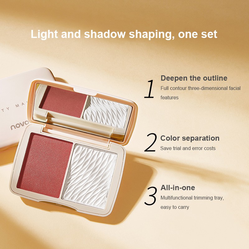 (Hàng Mới Về) Bảng Phấn Tạo Khối Và Bắt Sáng Hai Tông Màu Ngọc Trai Làm Sáng Tông Màu Da | BigBuy360 - bigbuy360.vn