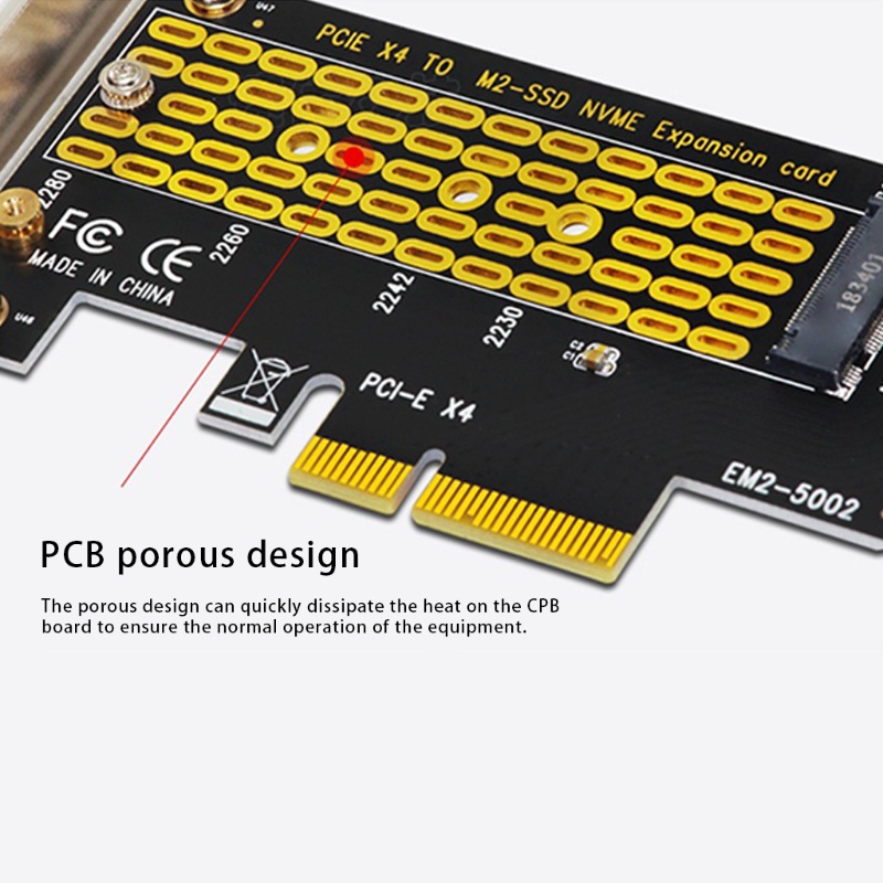 Thẻ Mở Rộng Tín Hiệu Tốc Độ Cao PCIE x4 Sang M2-SSD NVME