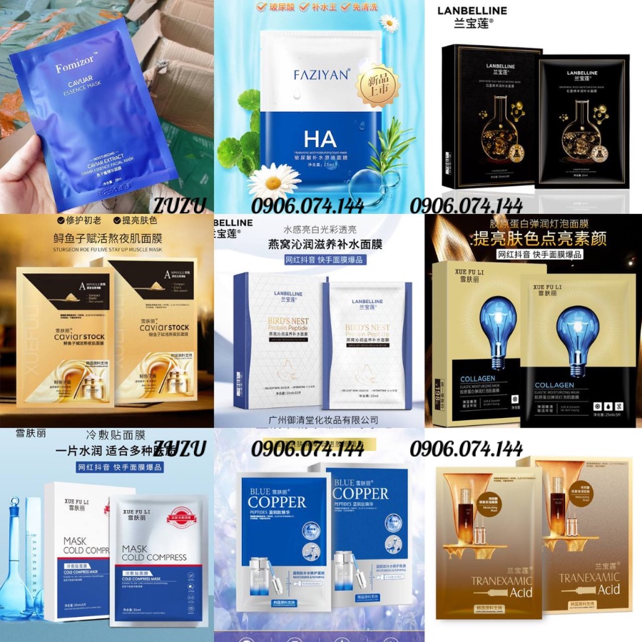 COMBO MASK từ các CHIẾT XUẤT thiên nhiên, mask xuất Nhật Hàn cấp ẩm làm trắng giảm thâm cho da hiệu quả
