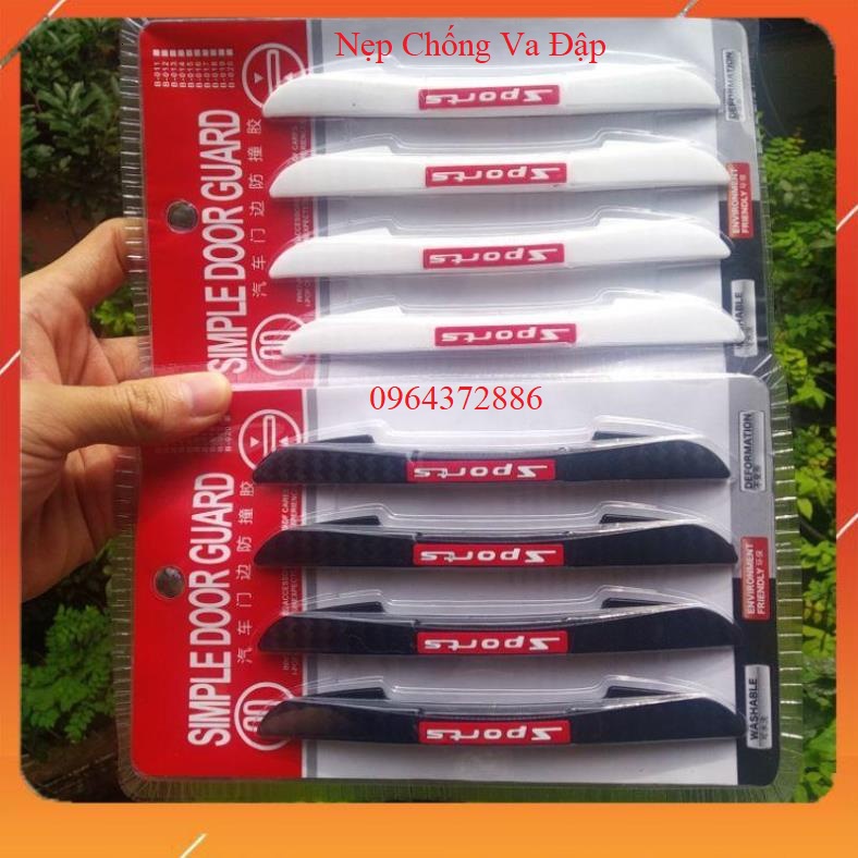 Bộ 4 miếng dán sport chống va đập cánh cửa - miếng dán cao su chống va đập gương và cánh cửa ô tô