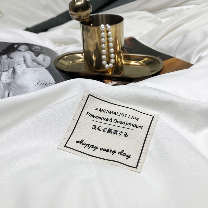 Bộ chăn ga gối Cotton Tici Lidaco màu trắng chuyên dùng khách sạn homestay miễn phí may chun đệm chân cao