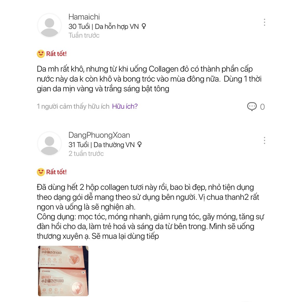 Collagen Tươi Dạng Bột  Vita Super Collagen 1000 (Collagen đỏ)