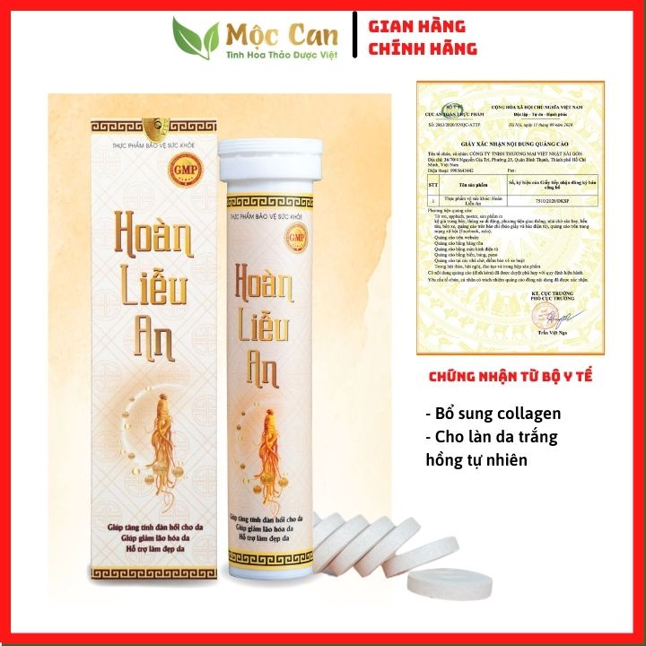 Viên uống collagen trắng da toàn thân Hoàn Liễu An, khử nám,tàn nhang giúp làn da trắng mịn tự nhiên lọ 20 viên