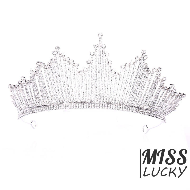 Vương miện đính đá ánh nhũ phong cách thời trang sang trọng cho cô dâu