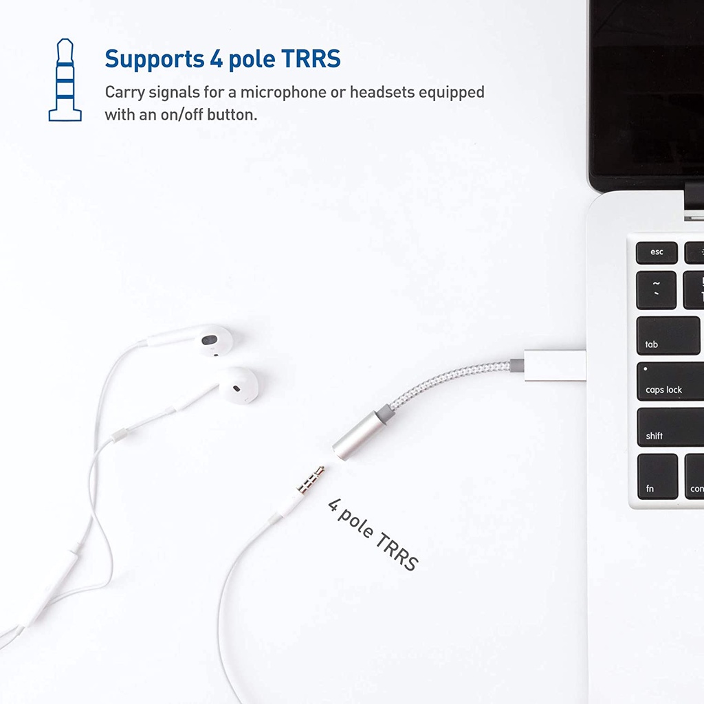 Card âm thanh USB bên ngoài, bộ chuyển đổi âm thanh USB sang 3.5mm, USB to Headphone Audio Adapter