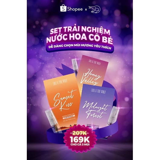 Nước hoa vùng kín nữ set 3 chai 2ml mùi trải nghiệm - LOLI & THE WOLF