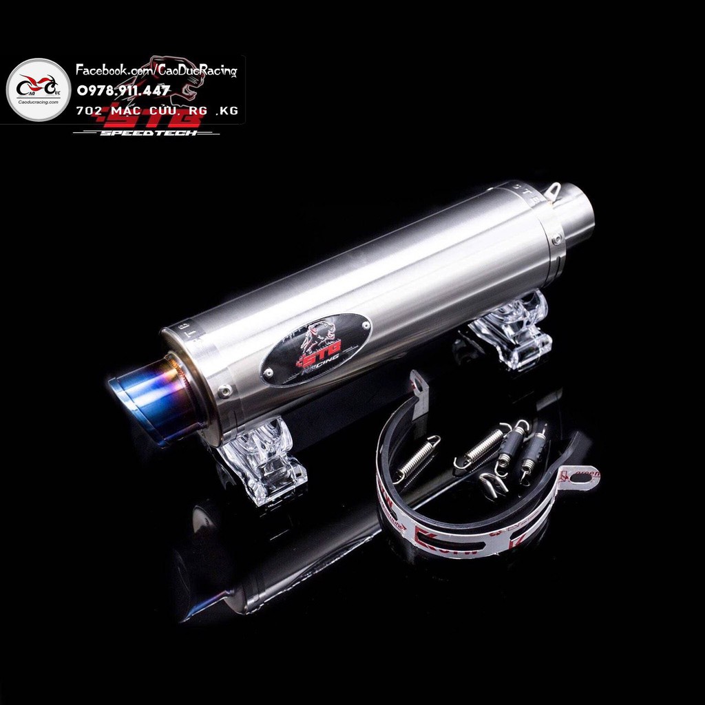 Gía sỉ Pô STB mỏ thẳng titan - full phụ kiện như hình - hàng chính hãng