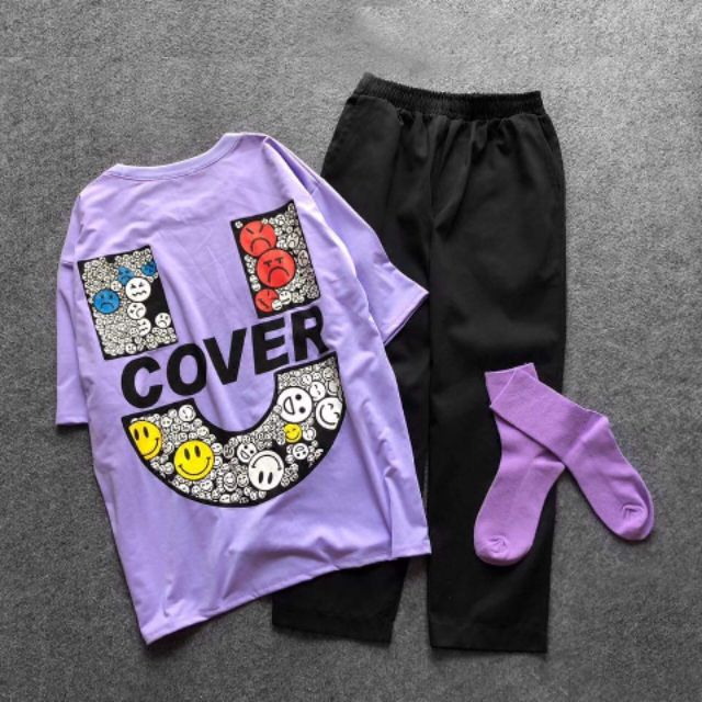 Áo Thun Unisex Tím Hottrend Cover U Hình Thật