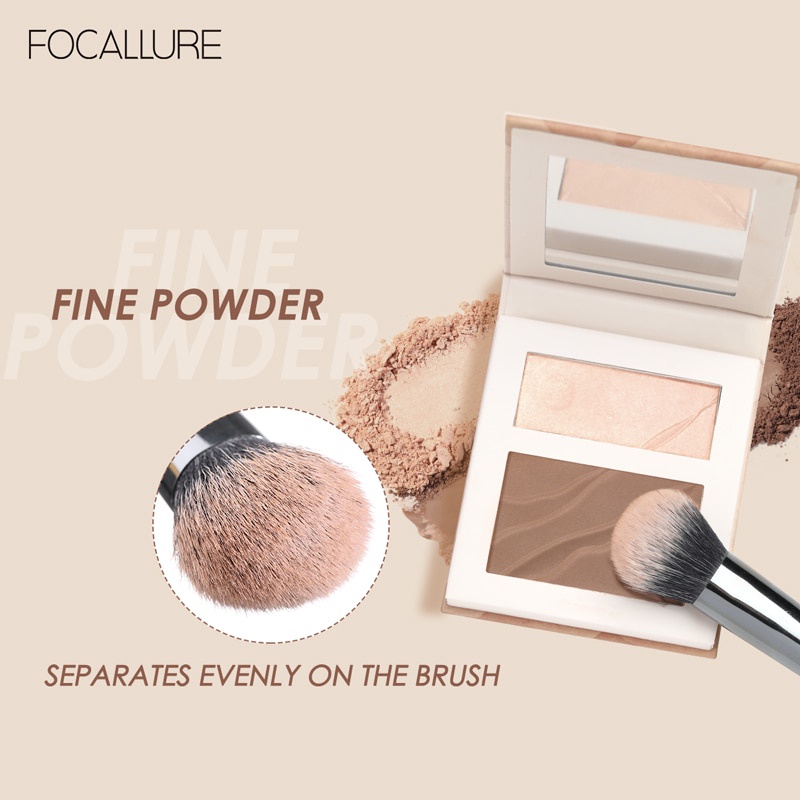 FOCALLURE Face Highlighter  Illuminator Contouring Matte Shimmer Professional Bronzer Powder