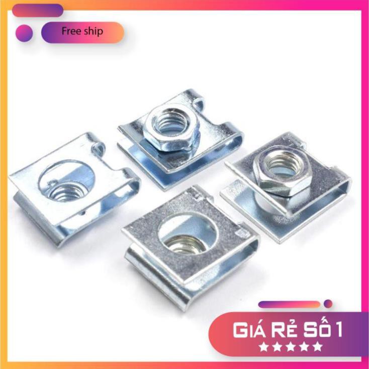 ⚡️GIÁ TỐT⚡️ Bộ 10 Kẹp Bắt Ốc/ Tán Cố Định Chữ U - Đường Kính 6mm - Chốt Khóa Trên Xe Ôtô