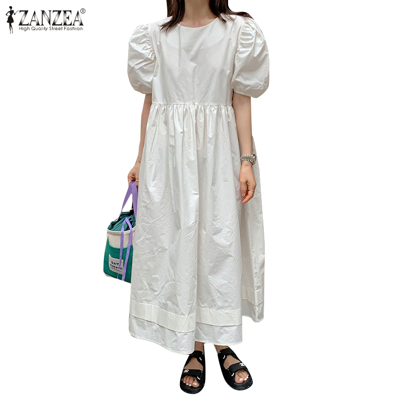 Đầm Maxi ZANZEA Tay Ngắn Cổ Tròn Thời Trang Dành Cho Nữ | BigBuy360 - bigbuy360.vn