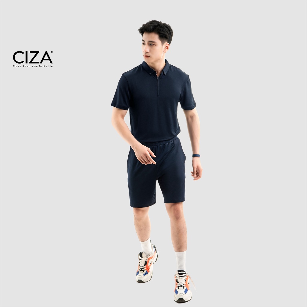 Áo polo ngắn cộc tay nam CIZA vải thun mát cao cấp form Slim màu be, navy, đen size S M L XL APNS13