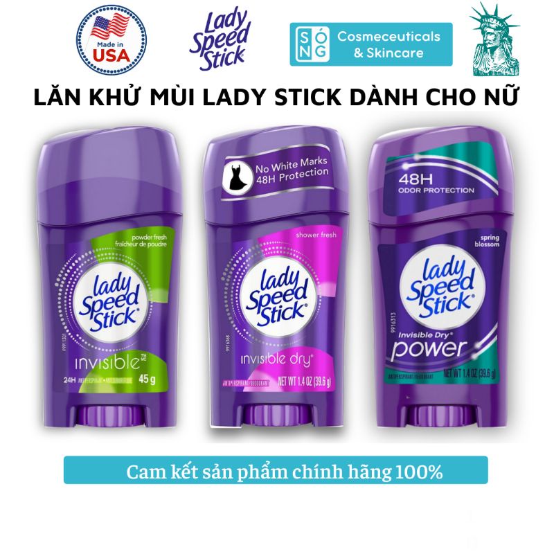 [AUTH] Sáp Khử Mùi Và Khô Thoáng Dành Cho Nữ Lady Speed Stick Mỹ 39.6g