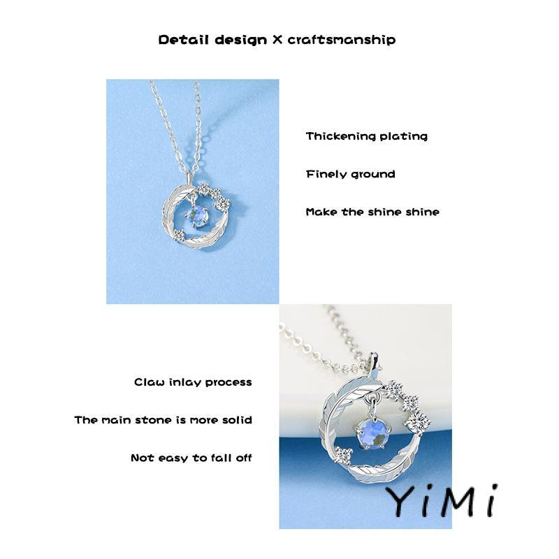 🍓Vòng cổ Mặt Lông Vũ Bằng Bạc sterling Không Phai Sang Trọng Nhẹ Nhàng Làm Quà Tặng Sinh Nhật Cho Nữ