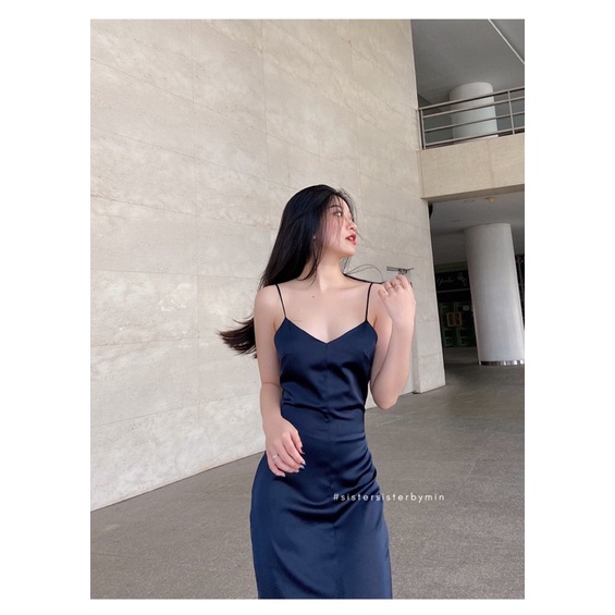 SISTERSISTER - Đầm hai dây lụa suông SLIPDRESS