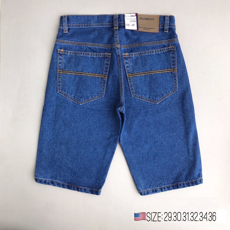 Quần short jean nam đơn giản (3 màu, ống suông) - có size Bự 28-36