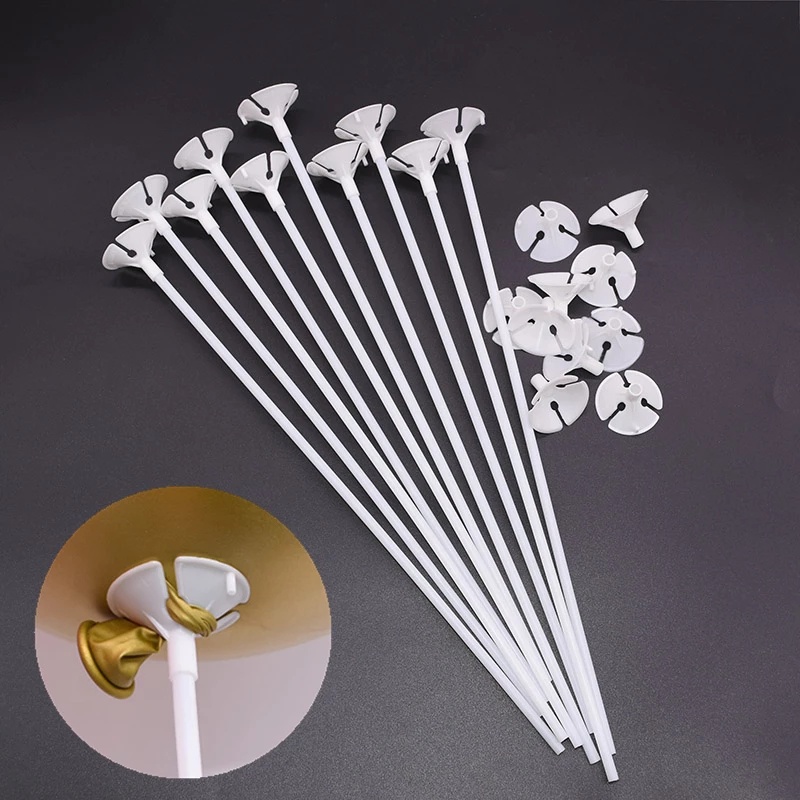 Bộ 20 Giá Đỡ Bong Bóng Nhiều Màu Bằng Nhựa 10&quot; Dùng Trang Trí Tiệc Sinh Nhật