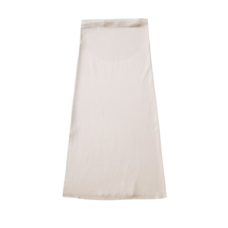 Chân Váy Len Dài Lưng Cao Màu Sắc Đơn Giản Thời Trang Xuân Thu Cho Mẹ Bầu