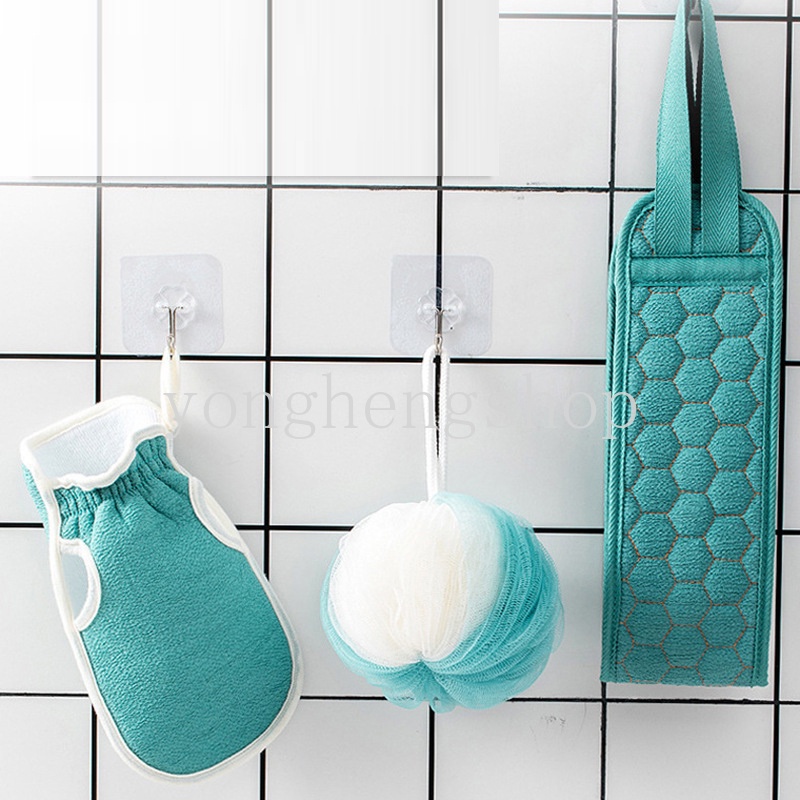 Set 3 bông tắm chà lưng tẩy tế bào chết tiện dụng