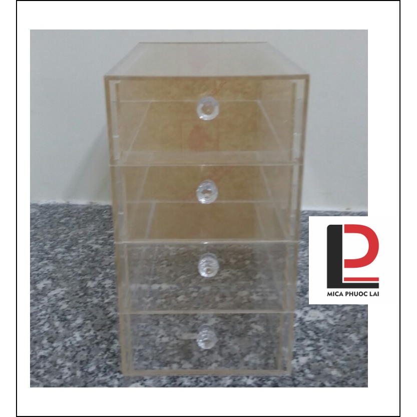 Hộp mica/ tủ mica 4 tầng đựng phụ kiện trang điểm - mỹ phẩm  cao cấp ( giá xưởng)