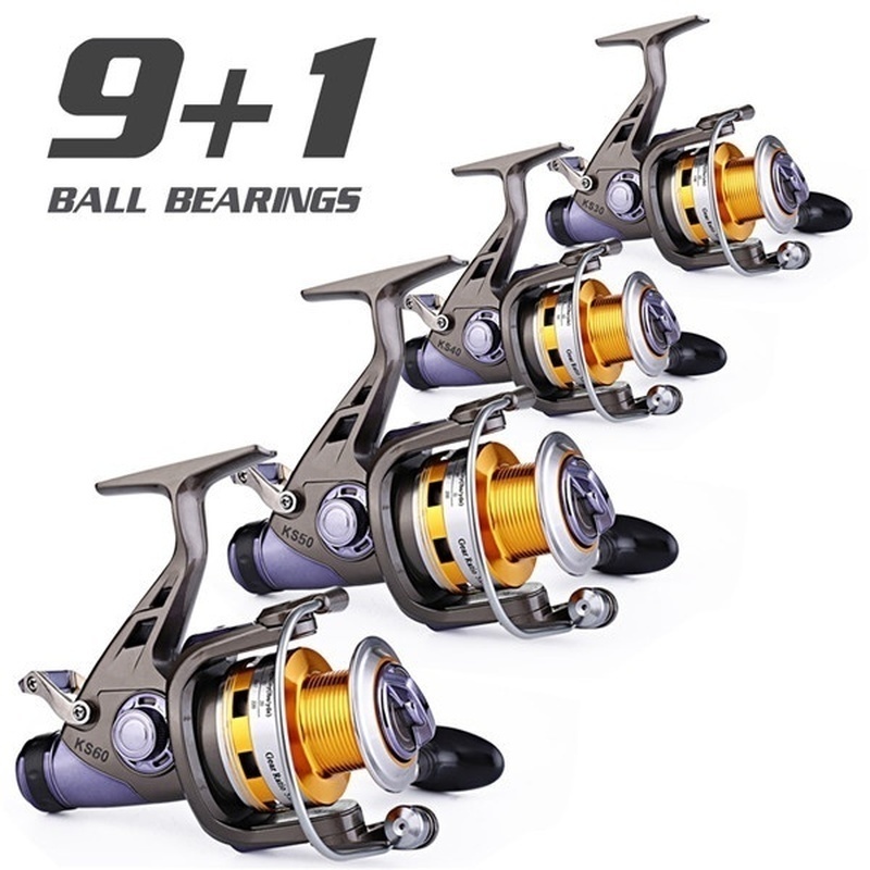 Sougayilang Freshwater Saltwater Spinning Fishing Reels with 5.2:1 Gear Ratio 9+1bb Metal Body Left/right Handle Bait Runner Reel