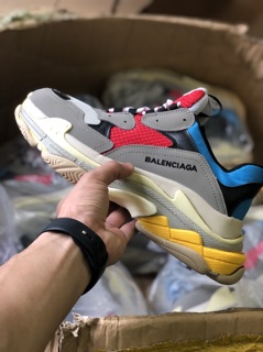 [Ảnh tự chụp] Giầy thể thao sneaker Trips xanh đỏ nam nữ