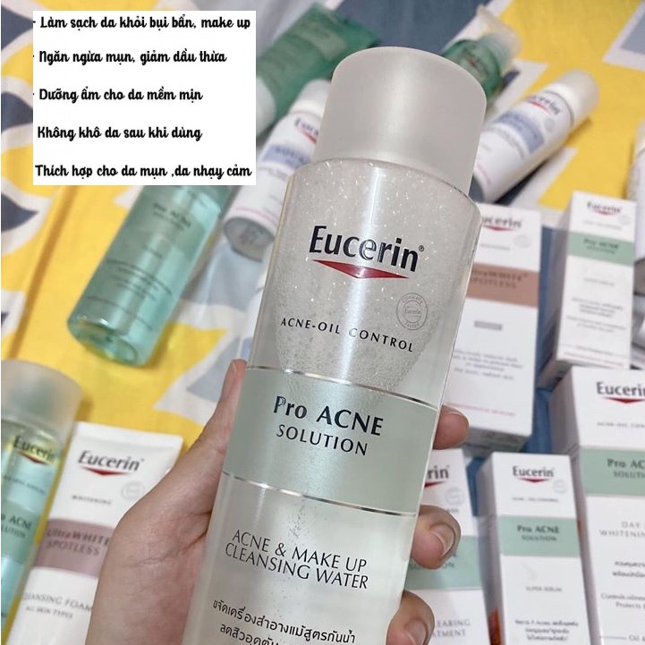 Nước tẩy trang Eucerin ProAcne Acne & Make Up Cleansing Water 200ml  - MoCi Cosmestics