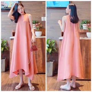 Đầm suông hồng ruốc
